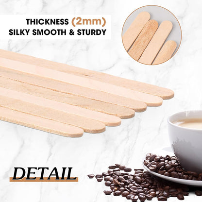 Meanplan 4000 Pack Birch Wood Coffee Stir Sticks 7 Inch Disposable Wooden Coffee Stirrers Bulk Long Tea Stirring Stick Round End Swizzle Beverage Mixer for Cocktail Hot Chocolate Drink Summer