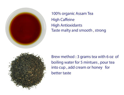 Greenhilltea, Assam TGFOP Black Tea with Tippy Flowery Malty Premium Black Tea Loose Leave Tea 1 LB