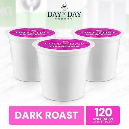 Day To Day 120-Count French Roast Dark Roast Single Serve Coffee Pods for K-Cup Keurig Brewers