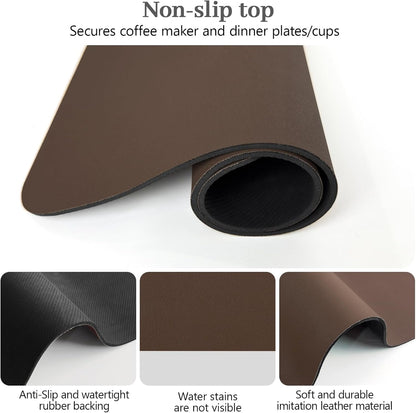 Bloss Absorbent Coffee Mat, Dish Drying Mat for Kitchen Counter Coffee Bar Accessories Espresso Machine, Dish Drainer/Home Improvement(16.1"x24.1", Brown)