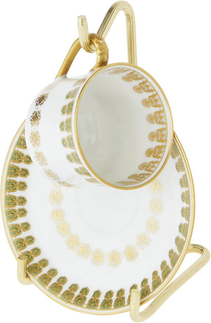 Bard's Demi-tasse Gold-toned Cup and Saucer Stand, 5.5" H x 2.75" W x 3.25" D (For 2-3 Fluid Ounce Espresso Cups), Pack of 2