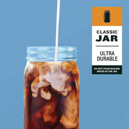 County Line Kitchen Glass Cold Brew Coffee Maker with Lid - Wide Mouth, 2 Quart (64 oz) - Heavy Duty, Leak Proof - Sun & Iced Tea Pitcher, Cold Brew Coffee, Breast Milk Storage, Water - Gray