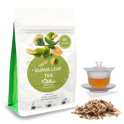 Samcci - Guava Leaves Tea Bags, 50 Teabags - Hojas De Guayaba, Premium Guava Leaf Tea - Immune Support - Digestion & Relaxation - Non-GMO - Caffeine-free