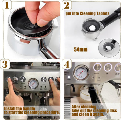 Dianrui 2 Pack Espresso Backflush Cleaning Disc 54mm for Breville Cleaning Disc for Breville Espresso Machine Accessories BES870XL/ 878/860/ 880/810/ 840 Compatible with Clean Tablets