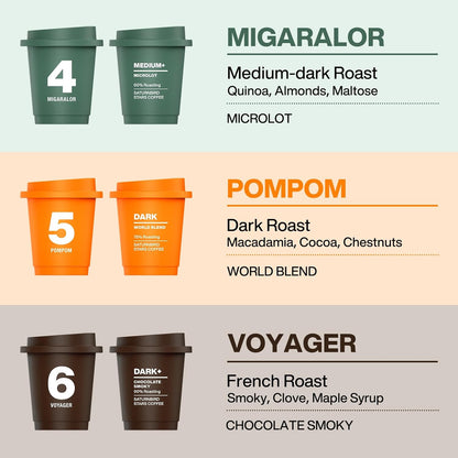 SATURNBIRD Coffee Instant Cold Brew - Medium, Dark Roast Variety Pack, 3 Roast Levels (NO.4-6), 100% Arabica, Enjoy Cold/Hot, 24 Single Serves Perfect for Iced Coffee