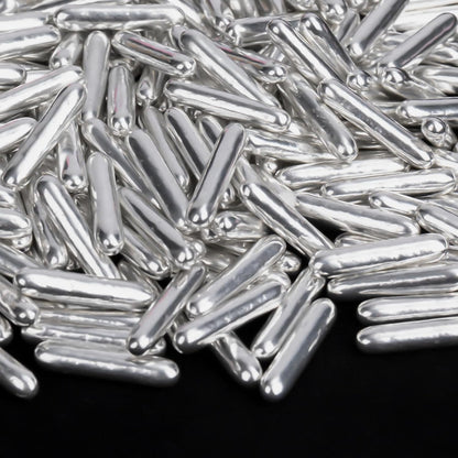 Twisweet Silver Rods Sprinkles, Edible Sugar Sprinkles for Cake Decorating, Candy Rods for Baking Cake Topper Ice Cream Cupcake Cookie Donut Decorations, Wedding Valentines Birthday Party Christmas Easter Supplies (130g/4.58oz)