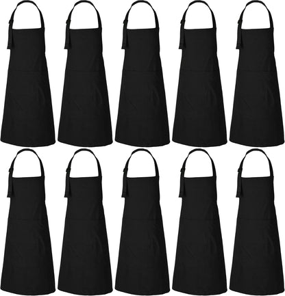 RAJRANG 100% Cotton Cooking Apron with 3 Pockets Kitchen Chef BBQ Adjustable Bib Aprons for Women Men