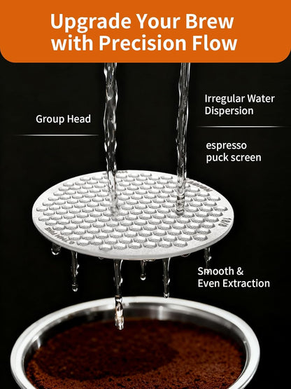 53.3mm Espresso Puck Screen, Reusable Espresso Filter Screen, 0.7 mm Thick, Espresso Distribution Tool Fits for Breville 54mm Coffee Filters, Stainless Steel Espresso Machine Accessories