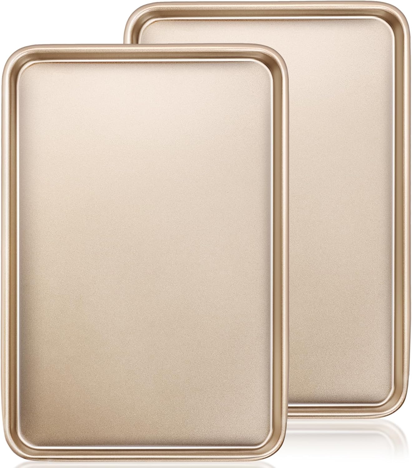 Baking Sheet Pan Set of 2, Wildone Commercial Cookie Sheets for Baking, Nonstick Carbon Steel Jelly Roll Pan Oven Tray 15x10 Inch, Heavy Duty & Easy Clean