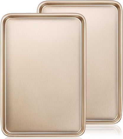 Baking Sheet Pan Set of 2, Wildone Commercial Cookie Sheets for Baking, Nonstick Carbon Steel Jelly Roll Pan Oven Tray 15x10 Inch, Heavy Duty & Easy Clean