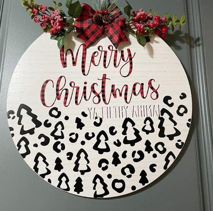 Christmas Stencils for Painting 12” Xmas Stencil for Wood Half Round Holiday Stencils Merry Christmas Let It Snow Templates for Porch Door Home Decor