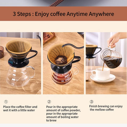 Pour Over Coffee Maker, Single Cup Coffee Dripper, Manual Porcelain Slow Brewing Accessories for Travel, Camping, Office, Home, Cafe, Coffee Gifts (Milky White, Large)