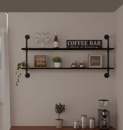 Floating Bookshelf Shelves Industrial Pipe Shelving Pipe Shelves Rustic Wall Shelf 48 Inch Farmhouse Book Shelves for Wall Mounted