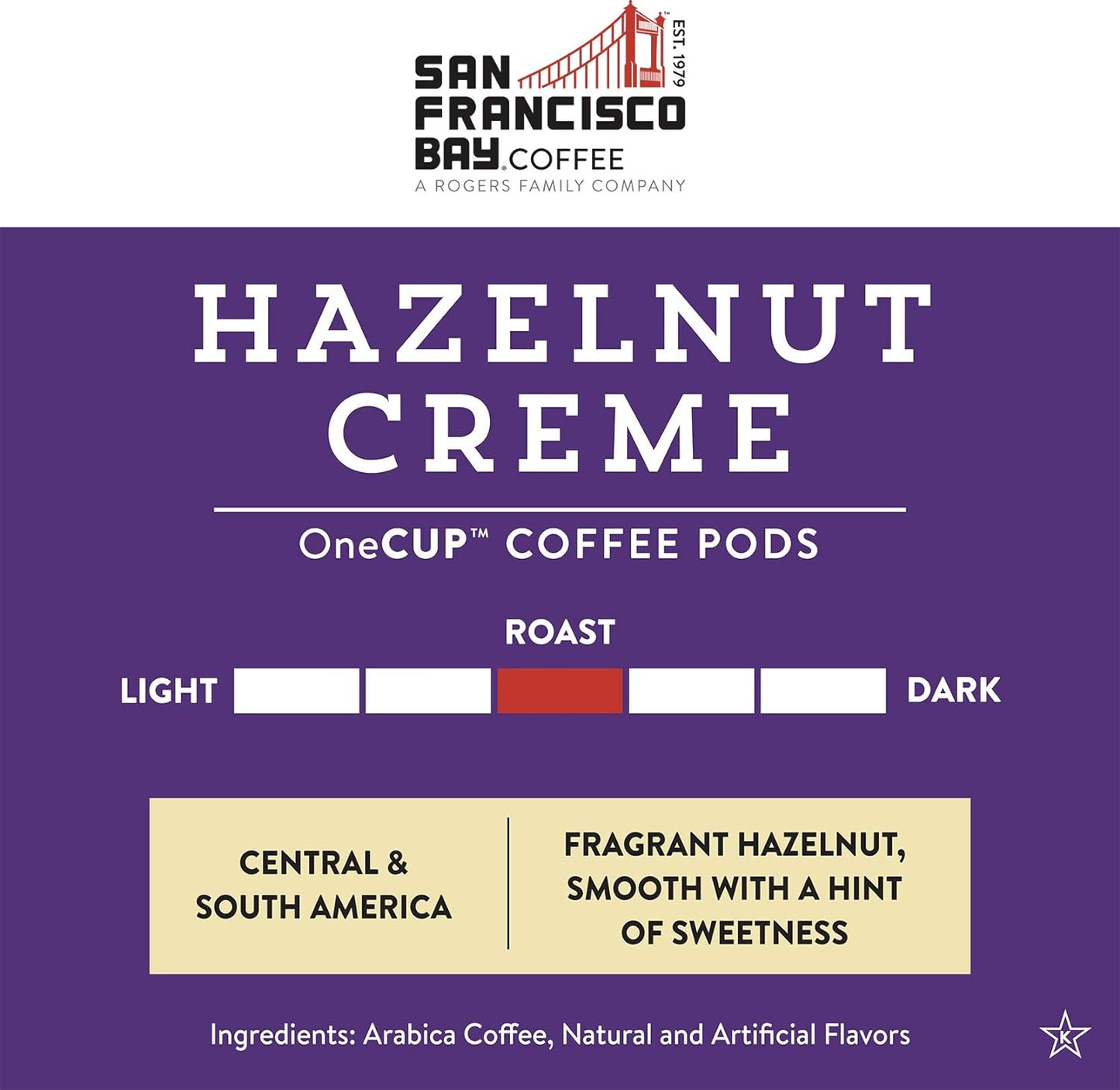 San Francisco Bay Compostable Coffee Pods - Hazelnut Crème (120 Ct) K Cup Compatible including Keurig 2.0, Flavored, Medium Roast