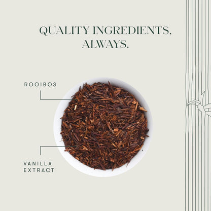 Luxmi Estates - Rooibos Vanilla - Organic Rooibos Tea with Natural Vanilla Extract - Loose Leaf - 100g (50 Cups)| Limited Fall Tea, Calming and Relaxing