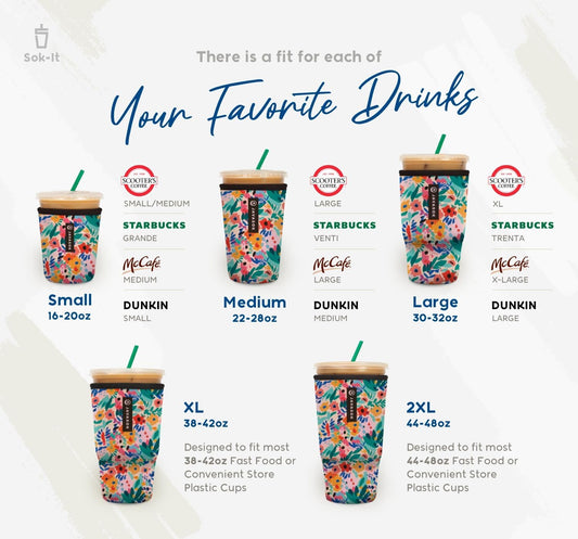 Sok It JavaSok Iced Coffee & Cold Soda Insulated Neoprene Cup Sleeve (Cowgirl Couture, XXLarge: 44-48oz)