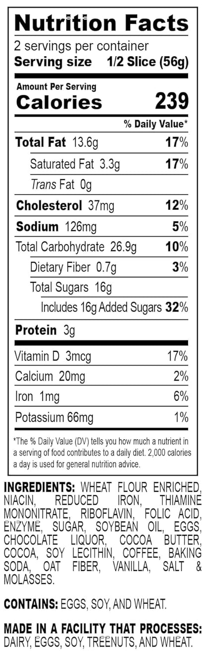 Nadel - Naturally Delicious Cappuccino Chocolate Chip bread, Lunch snack breakfast bars coffee cake, Natural fresh brand mocha chocolate cake 24 pack