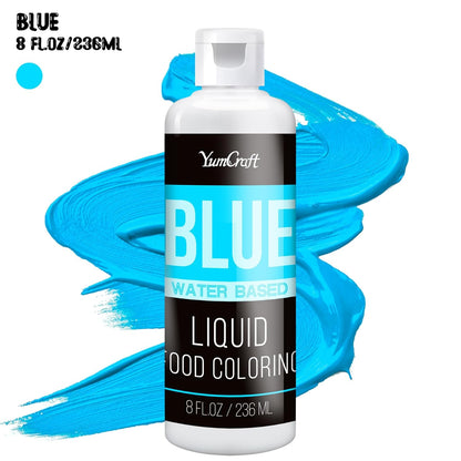 Food Coloring Liquid - Vibrant Color Food Coloring for Cake Decorating, Baking, Easter Egg, Icing - Tasteless Food Color Dye for Fondant, Cooking, Slime, Airbrush (Blue, 8 Fl.oz)