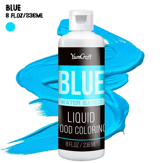 Food Coloring Liquid - Vibrant Color Food Coloring for Cake Decorating, Baking, Easter Egg, Icing - Tasteless Food Color Dye for Fondant, Cooking, Slime, Airbrush (Blue, 8 Fl.oz)
