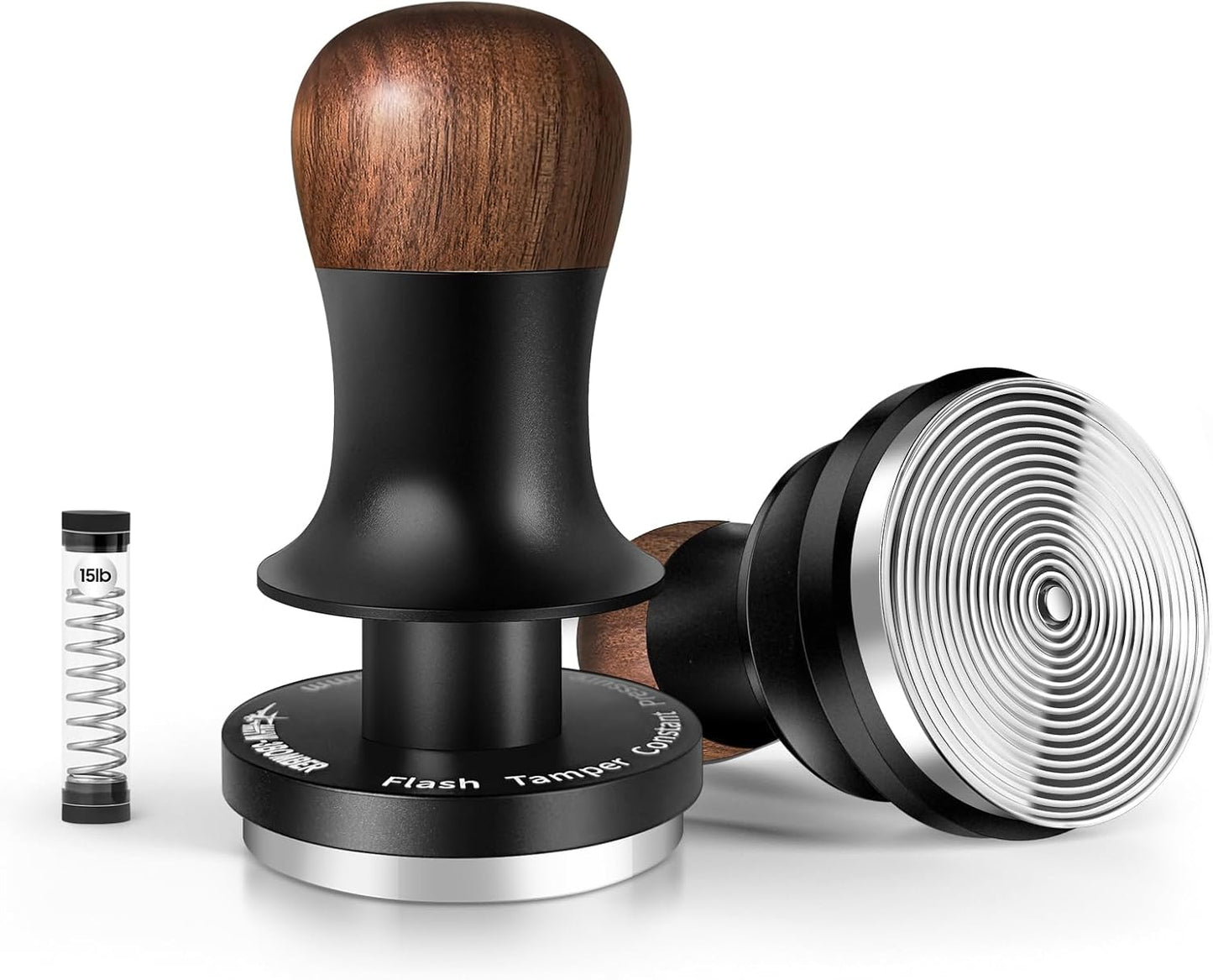 MHW-3BOMBER 45.5mm Espresso Tamper - 3 Spring Loaded Coffee Tamper with Sound Feedback - Barista Calibrated Tamper with 15lb / 30lbs Replacement Springs - Compatible for Flair Pro and Pro 2 T7074T-OS