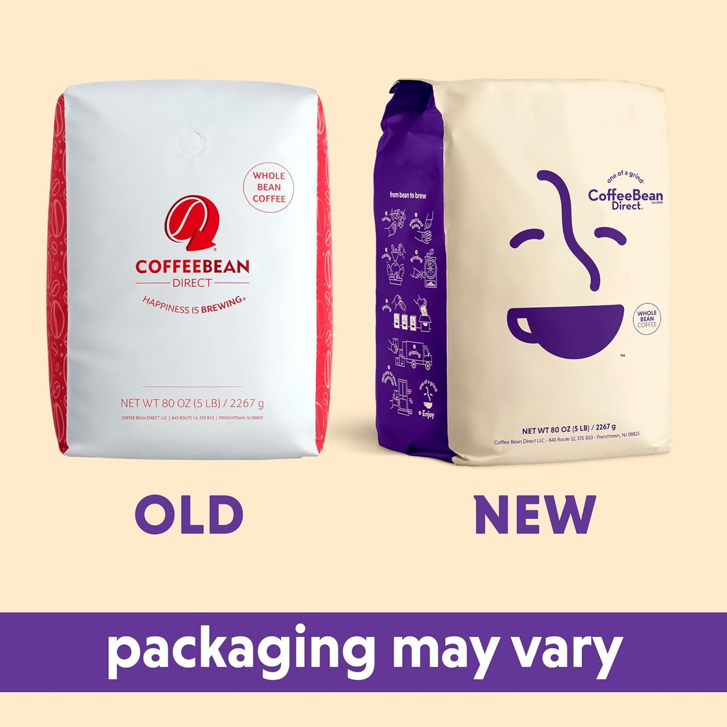 Coffee Bean Direct Organic Fair Trade Nicaraguan SHG, Whole Bean Coffee, Light Roast, 5 Pound Bag (Pack of 1)