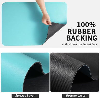 Coffee Mat - Absorbent Hide Stain Rubber Backed Dish Drying Mat for Kitchen Counter - Bar Mats for Countertops Accessories Fit Under Coffee Maker Espresso Machine