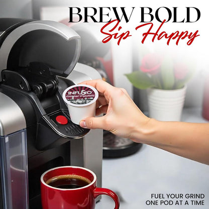 InfuSio Coffee Pods 96 Count Ethiopian Yirgacheffe Gold Medium Light Roast Single serve Coffee pods for Keurig K Cup® Brewers - InfuSio Premium Roasted Keurig 2.0 Compatible