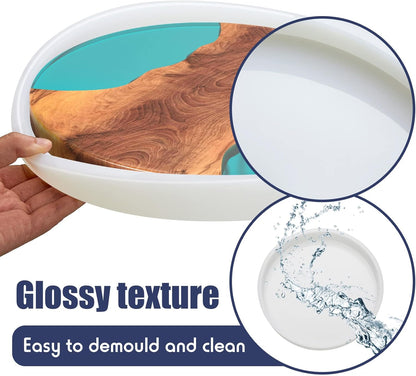Extra Large Resin Table Mold Large Charcuterie Board Tray Resin Mold Round Silicone Epoxy Table Mold for Table, Charcuterie Board, Cutting Board, DIY Home Decoration (23.62 x 23.62 x 0.98 Inches)