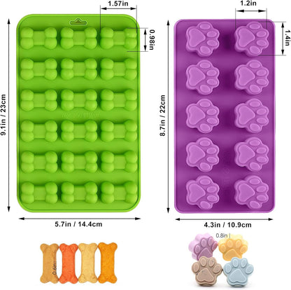 8PCS Silicone Molds Puppy Dog Paw and Bone Shape, Reusable Silicone Chocolate Molds, Non-Stick gummy molds, Dog Treat Molds, Used for Chocolate, Candy,Pudding, Jelly,Ice Cube,Biscuits