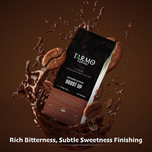 TARMO -BOOST UP | Low Acid ARABICA & ROBUSTA BLEND Ground Coffee | Specialty Vietnamese Coffee | Single Origin - Dark Roast | High Caffeine Coffee Ground | 12 Oz Bag