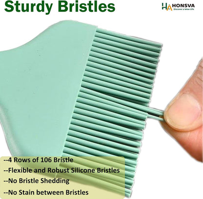 One Swipe Silicone Pastry Brush, One-Piece Design Quick Baster Brush, W/3.5" L/8.5", Heat Resistant, for Baking, Grilling, Slathering Oil, Butter, BBQ Sauce, Marinade, Dishwasher Safe, 1Pcs Mint Green