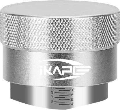 IKAPE Coffee Products, 51MM Coffee Distributor, Gravity Adaptive Espresso Distributor Fits All 51MM Espresso Portafilter, Compatible with 51MM Delonghi Bottomless Portafilter (Silver)
