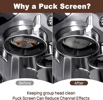Puck Screen for 51mm Portafilter, Reusable Mesh Coffee Filter for Espresso Portafilter Filter Basket, 1.7mm Thickness 304 Stainless Steel