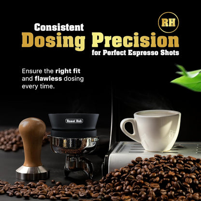 51mm Magnetic Dosing Funnel for Portafilter Espresso Machine ~ High Strength 12 Magnet Design ~ Fits Most Express Coffee Machines ~ Home Barista Espresso Portafilter Adapter ~ UK Brand
