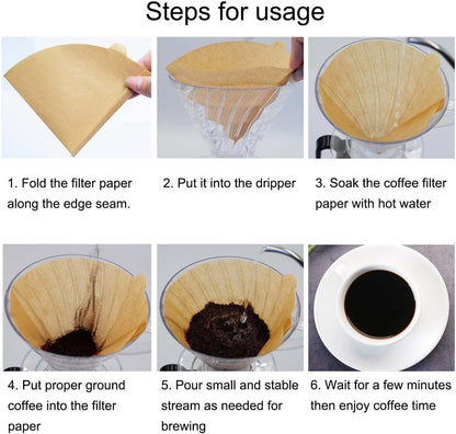 Cone Coffee Filters Size 01, 100 Count Unbleached 1-2 Cups Disposable V01 Coffee Paper Filters, Compatible with Cone Shaped Pour Over Coffee Filter and Drip Coffee Maker
