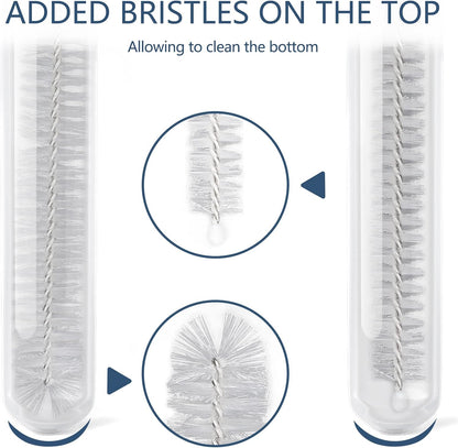 Straw Cleaner Brushes Sets, 12 Pieces 8.2 Inch Botthle Cleaning Brush and Nylon Tube Brush Brush Kit for Sippy Cup, Tumbler, Water Bottle, Drinking Straw (White)