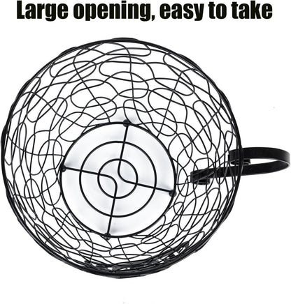 Coffee Pod Holder, Super Large Capacity K-Cup & Nespresso Capsule Basket, XL Metal Kcup Storage, Bar Organizer for Kitchen Dinning Room Office Home Cafe Hotel (Black-Round-Cup)