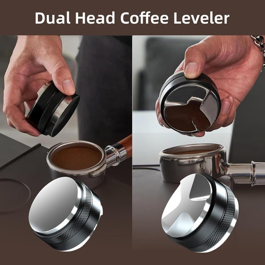 51mm Espresso Distributor Set - Coffee Distributor and Tamper Leveler Fits Portafilter Tamper 51mm - Barista Kit with WDT Tool and Dosing Funnel