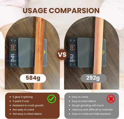 Natural High-Density Solid Bubinga Wood French Rolling Pin | 50% Heavier than Sapele pins | Less Effort | Perfect for Pies, Pastry & Cookies | Protective Fabric Sleeve - Ideal Baking Gift.