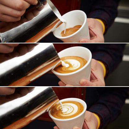 Milk Frothing Jug, Milk Frothing Pitcher Pouring Jug Espresso Cup with Measurement Inside 32oz/900ml Stainless Steel Creamer Cup for Making Coffee Cappuccino Hot Chocolate Machine