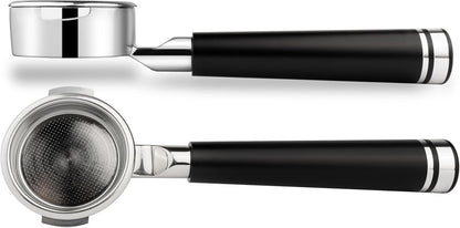 LILQ 58mm Bottomless Naked 2 Ears Portafilter Compatible with Breville Machines– Includes 18–20g Basket (Aluminum Flat, 58mm For Breville)
