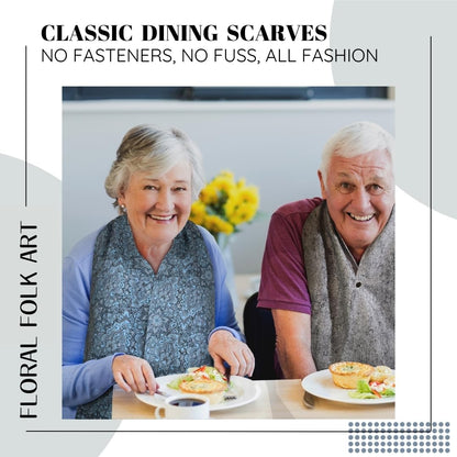 Adult Bib Scarf - Dignified Alternative to Bibs | Washable and Reusable Clothing Protectors for Eating