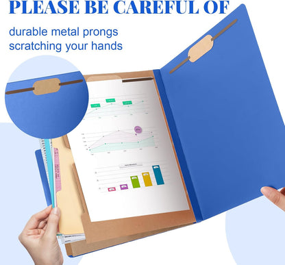 36 Pcs Classification Folders Letter Size,Back to School Supply for Teacher, Student, 2 Pocket Dividers Pressboard File Folder Bulk with 2 Fasteners,2 in Expanding File Organizer (Dark Blue)