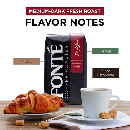 Fonte Coffee Roaster - Whole Bean Coffee - Medium-Dark Fresh Roast - Roasted in Seattle - Single Origin - Herbal, Nutty, Dark Chocolate - 12 oz - Portofino
