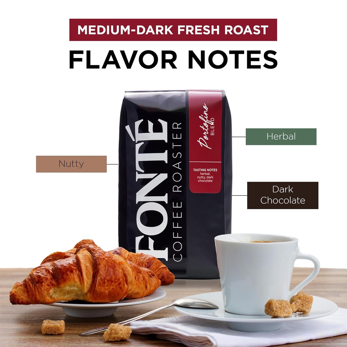 Fonte Coffee Roaster - Home Espresso Coffee - Medium-Dark Fresh Roast - Roasted in Seattle - Single Origin - Herbal, Nutty, Dark Chocolate - 12 oz - Portofino