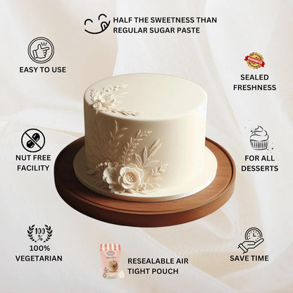 Confect Ivory Fondant for Cakes – 8.8 oz Chef’s Choice for Cake Decorating, Sculpting & Baking | Vegan, Gluten-Free, Nut-Free, Palm Oil-Free – 8.8 Oz