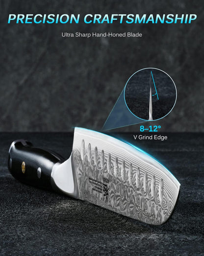 KYOKU Gin Series 7" Santoku Knife, Japanese Chef Knife VG10 Damascus Stainless Steel Kitchen Knife with Silver Ion Blade G10 Handle Mosaic Pin