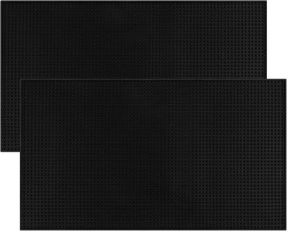 Extra Large (28 inch by 16 inch) Thick Rubber Service Bar Mat for Home Kitchen Counter Mat, Bartender Bar Mat, Dish Drying Mat, 2 Packs Black