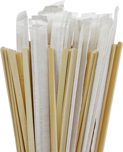 100Pcs Bamboo Coffee Stirrers Individually Wrapped – Coffee Stir Sticks 5.5 Inch, Stir Sticks For Coffee Bar, Disposable Stir Sticks for Coffee and Cocktail