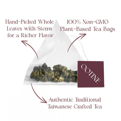 OOTINE Oolong Tea Bags – Taiwan Tea Loose Leaf Gift Set (3 Flavors, 9 Pyramid Sachets), Individually Wrapped, Handcrafted, Single-Origin Taiwanese Oolong, Multiple Infusions